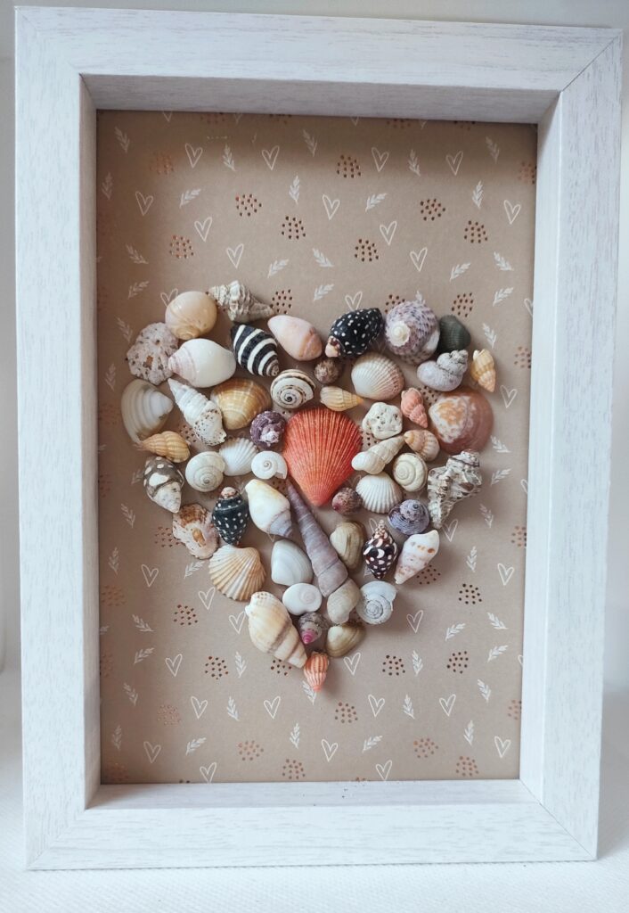 petit cadre coeur de coquillage Saint Valentin