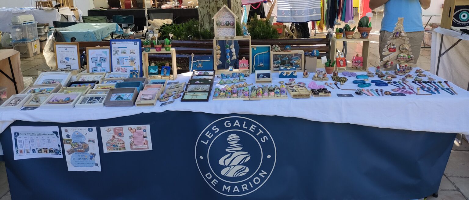 stand les galets de Marion marché créateurs galets peints