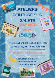 ateliers peinture sur galets les galets de marion été 2025 Marseille 9 eme