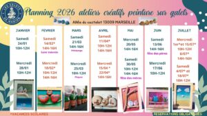 Planning Ateliers peinture galets 2026