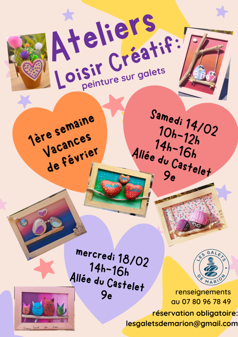ateliers de peinture sur galets février 2026 les galets de Marion Marseille 9
