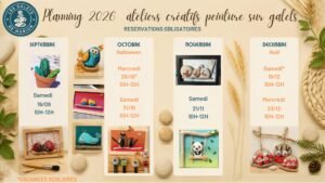 Planning ateliers de peinture sur galets sept dec 2026